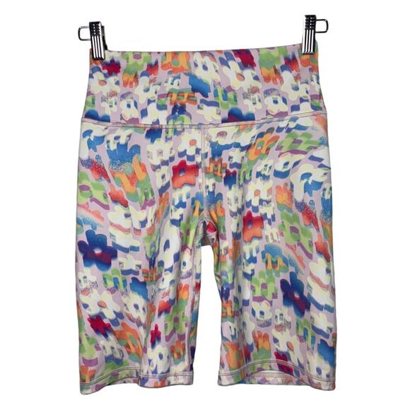 Fabletics Bike Shorts Women's Small Powerhold High-Waist 9'' New Wave Floral - Picture 2 of 16